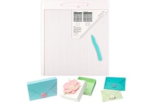 OTCRAFT Scoring Board for Envelopes, Gift Boxes & Paper Crafts - 12x12 Multi-Purpose Scoreboard with Bone Folder & Triangular Guide - Envelope Maker Paper Folding Tool for Card Making, Scrapbooking Supplies