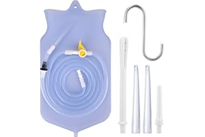 MOFAJANG Kit Sacca per Clistere per la Pulizia del Colon Kit per Clistere Al Caffè Riutilizzabile Con Tubo in Silicone da 150cm e 4 Punte per Ugelli Riutilizzabili