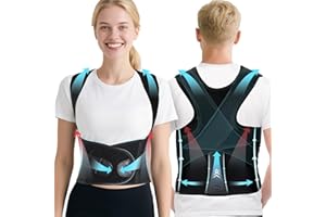 Cofoe Dos droit Ceinture de maintien du dos Correction de la posture du dos Femmes Hommes, Étireurs de dos Ceinture de maintien du dos réglable pour épaules nuque (S)