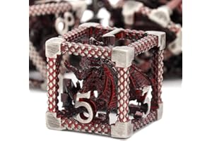 Dados de D&D, Mazmorras y Dragones HNCCESG Juego de Dados de Metal poliédricos Huecos Juego de rol D y D Dados de Inicio para RPG MTG Juegos de Mesa Pathfinder Warhammer Shadowrun Yahtzee