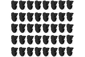 Tinoaly 40pcs Cubicle Clips, Plastic Cubicle Clips for Fabric Panel Wall Hooks Panel Push Pin Picture Hangers for Hanging Photos Frame Office Notes Memos Messages Documents (Black)