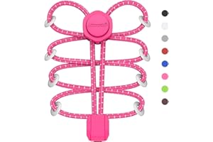 HOMAR Elastic No Tie Shoe Laces Strech Tieless Reflective Shoelaces with 15 Colors for Kids Adults Trainers One Size Fits All No Tie Shoe Strings for Sneakers Boots Casual Shoes