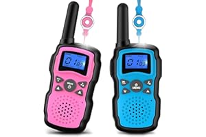 Wishouse Talkie Walkie Enfants Longue Portée PMR 446 MHz 4 Pièces 3-12 Ans avec Longes de Lampe de Poche Chasse Jouets en Plein Air Cadeau d'anniversaire de Noël（Pas de Batterie Pas de Chargeur）