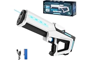 KutaKuta Pistola de Agua Eléctrica, Electric Water Gun 6-8M Largo Alcance con Capacidad 300ML Llenado 12 Segundos, 30 Minutos Duración Batería Adecuado para Piscinas Playa Aire Libre