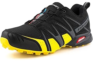 Hitmars Trailrunning Schuhe Traillaufschuhe Herren Damen Wanderschuhe Leicht Atmungsaktiv Trail Running Schuhe Trekking Turnschuhe Outdoor Laufschuhe Schwarz EU 36-48