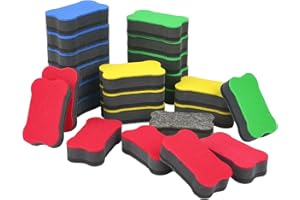 Whiteboard Eraser, Hiziwimi 24Pcs Magnetic Whiteboard Eraser Dry Erase Board Erasers for Whiteboard, Clean Dry Erase Board Markers, Whiteboard Board Erasers for Classroom, Home and Office (24P-Color)