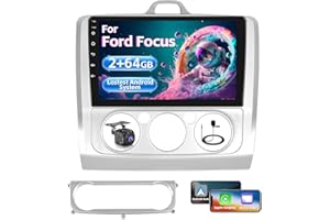Inefala 2+64G Android 15 CarPlay Radio para Ford Focus 2004-2011, Pantalla Táctil de 9 Pulgadas con Inalámbrico CarPlay y Android Auto, Soporte Navegación GPS Mirror Link Bluetooth RDS AHD Wi-Fi DSP