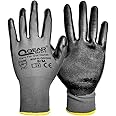 12 Pairs Nitrile Rubber Coated Work Safety Gloves, Multi-Function,Light-Weight,Good Abrasion, Oil/Greasy Resistance palm (10)