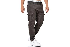 Indicode Uomini Mathen Cargo Pants | Pantaloni Cargo in 98% Cotone Inclusa Cintura