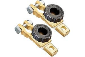 SPURTAR 2 szt Uniwersalny górny słupkowy główny odłącznik akumulatora Wyłącznik akumulatora Łącznik zaciskowy z zielonym pokrętłem 12 V lub 24 V Samochód ciężarowy Pojazdy łodziowe