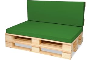 ‎SUPERKISSEN24. SuperKissen24. Palettenkissen Palettenauflagen Sitzkissen - 120x80 cm und Rückenlehne 120x40 cm - Outdoor und Indoor - grün