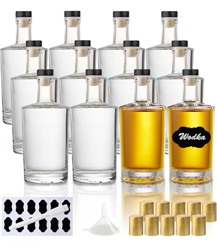 Bouteille En Verre Vide 250 Ml Avec Bouchon - Pour Liqueur, Vin, Huile, Cadeau Fait Maison, Qualité Alimentaire
