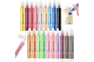 Scentoria 19 Stück Wachsstifte für Kerzen, Kerzen Bemalen Set Bunt 15 ml, Wachsstifte für Kerzen, Kerzenstifte, Candle Pen für Kerzen Verzieren, Kerzen Bemalen, Tassen Bemalen, Keramik Bemalen set