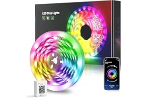 MEXLLEX Ruban Led 20M, Led Chambre Bluetooth Bande Led RGB Lumineuse Flexible Multicolore avec App Contrôle y Télécommande, Utilisé pour la Décoration de Maison de Chambre à Coucher