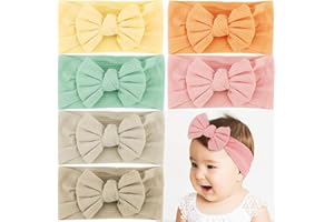 BAERTMY Bandeau Bebe Fille Turban Bébé Fille Cheveux Elastique Noeud 6 Pièces Bandana Bebe Fille Accessoire Bebe Naissance 0-12 Mois Bandeaux pour Bébé Enfant Filles Infantile Bambins