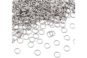 Craftdady 2000Pcs Stainless Steel Open Jump Rings 7mm Round 1mm Thick Tiny Connector Rings for Jewelry Making