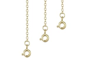 Amberta Set de 3 Cadenas de Extensión para Pulseras y Collares en Plata de Ley925, Chapadas Rodio, Oro Amarillo y Oro Rosa - Kit de Extensor 2 mm para Tobilleras para Mujer - Longitudes Varias