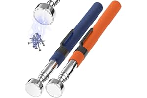 KGGZKG 2 Piezas Iman Telescopico 8LB Naranja y Azul Iman Extensible Herramienta Recogedor Magnético Iman para Taller Elevador Magnético hasta 72cm para Tornillos Tuercas Pernos