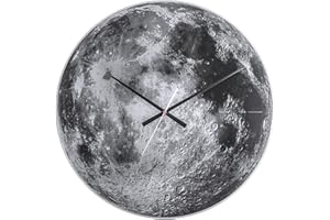 Karlsson Zegar ścienny księżyc szkło szary, 4 x 60 x 60 cm