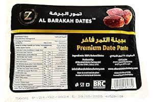 ZAYTI Pâte de Dattes Medjool de Dubaï 100% Naturelle – Sans Sucre Ajouté/Sans Gluten/Vegan (500g)