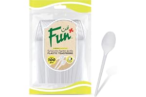 Fun Fun® Everyday Disposable Plastic Teaspoon Set 5 Inch - White - Pack Of 100