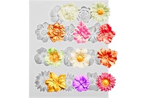 Lusofie Moldes Silicona Manualidades Molde de Silicona para Flores Molde de Arcilla Polimérica Juego de Moldes de Fondant para Moldes Decorativos de Arcilla Polimérica Moldes para Velas
