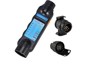 Voilamart 13Pin/7 Pin Trailer Tester Plug Socket,12V 13Pin/7 Pin Trailer Light Tester Connector Wiring Tester Circuit Diagnostic Testing Tools with 13 Pin Towing Adapter,for Caravan Truck Trailer