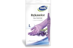 STELLA Gummihandskar kökshandskar 1 del/1 par/storlek L – lavendeldoft/gummi rengöringshandskar/hushåll kök rengöring vattent