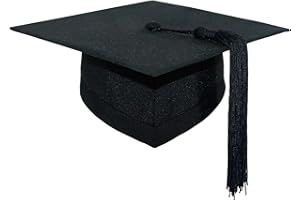 GraduationMall Graduation Cap for Adults Academic Mortarboard Bachelor Graduation Hat Tassel Unisex Black