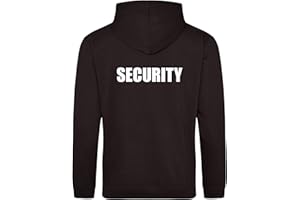 BROOK HI VIS UK Security Printed Black Hoodie, Security Officer, Security Guard Bouncer, Doorman, Events