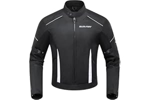 Burjosy Motorradjacke Sommer Herren mit Protektoren Motorrad Jacke Mesh Luftige Reflektierend Leichte