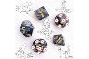 DYNLAB 𝓼𝓮𝔁 𝓽𝓸𝔂 Dadi A Più Facce 5 Neri, Oggetti Di Scena Divertenti Per Le Vacanze Ottimo Per I Gruppi