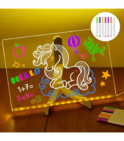 Tableau effaçable à sec en acrylique avec lumière, tableau Tableau effaçable à sec en acrylique avec lumière, tableau