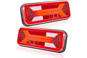 Qiping LED Trailer Lights, 12/24V DC Universal Taillights, Truck Motorhome trailer lighting E-Mark Certified for Road Traffic