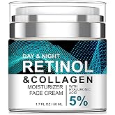 Advanced Retinol Cream for Face, Collagen Moisturizer for Face with 5% Hyaluronic Acid, Reducing Wrinkles and Fine Lines, Fir