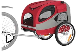 Fiximaster Remorque de vélo Pliable pour Chien avec réflecteurs de sécurité, Sac de Rangement, intérieur rembourré et laisses de sécurité, Transporteur pour Chien jusqu'à 30 kg