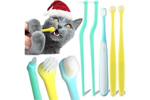 Yamobi 5-częściowy zestaw szczoteczek do zębów dla małych psów i kotów, z mikro i prostokątną głowicą, idealna do wrażliwych zębów i efektywnego czyszczenia