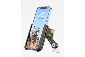 Grefay Motocyklowy Uchwyt na Telefon Komórkowy,Szybki Demontaż, Obracany o 360 Stopni Motocykl Uchwyt na Telefon do Smartfonów 3,5-7,0 Cali