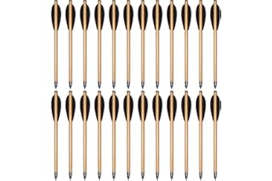 PMSM 6.3 Inch Aluminium Crossbow Bolt Arrows Steel Tips for 50-80 lbs Pistol Crossbow Precision Target, Mini Aluminium Arrows Pistol Crossbow Bolts, Ideal for Practising Shooting Targets and Small