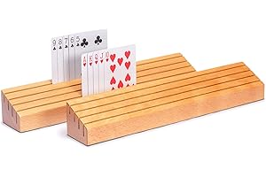 Yellow Mountain Imports, Porta Carte da Gioco XL in Legno Massello di Faggio - Set da 2