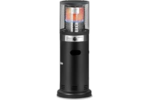 BIG HORN BIGHORN Gas Outdoor Cylinder Heater - Portable Propane 6 KW Commercial Patio Heater For Garden, Backyard, Restaurant, Cafe, Bar