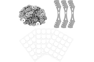 CIMOWN Accessori per la fabbricazione di candele, set di forniture artigianali per candele (con base da 100 stoppini, stoppino con piedino adesivo e 3 porta stoppini in acciaio inox).