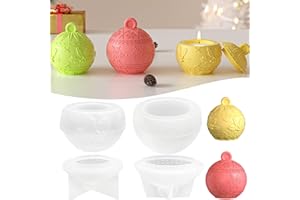 TZEKING 4PCS Moldes Velas de Silicona 3D para Navidad,Portavelas de Silicona con Copo de Nieve,para Portavelas con Tapas
