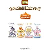 Loz Micro Block 4'l&uuml; Lunapark Seti 4 Farklı Model Dekoratif Oyuncak Yapım Seti Yapı Blok Seti