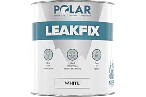 POLAR SPECIALIST COATINGS Polar Leak Seal White Paint - 500ml - Instant Waterproof Roof Sealant - Ideal for Leaks, Cracks & Roof Repair - Concrete, Brick, Metal, Drainpipes & Gutters - Easy to Apply