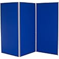 Panelwarehouse 3 Panel Jumbo Folding Display Board Stand, with Grey Frame, and Blue Nyloop Fabric - 3 Sizes & 8 Colours