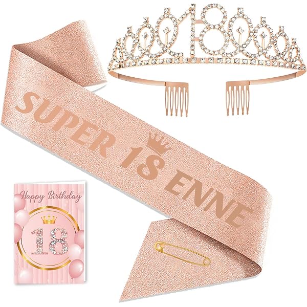 Maigendoo Set Compleanno Bambina 10 Anni – Fascia Viola Con Scritta E Corona Da Principessa Con Strass – Tiara E Puntina – Decorazione Per Feste E Compleanni