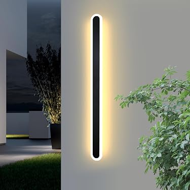Applique Murale LED Extérieure 100cm - IP65 Étanche - Noir - 21W - Pour Salle De Bain, Jardin
