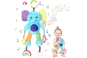 Venditer Bébé Jouet de Poussette, Jouets D'éveil Bebe 0 3 6 12 Mois, Spirale D'activité Bébé Jouet, Hochet Jouets Animales, Jouets Doux de bébé de Hochets (éléphant)