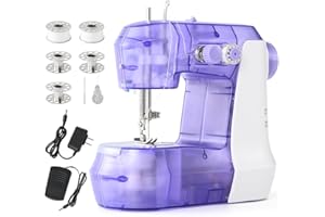 PROCHOSEN Sewing Machine for Beginners, Mini Handheld with Upgraded, Portable Sewing Machine for Travel, Home, School, Purple